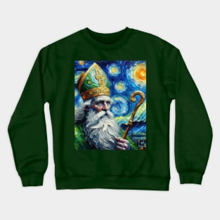 Saint Patrick in Starry Night Crewneck Sweatshirt